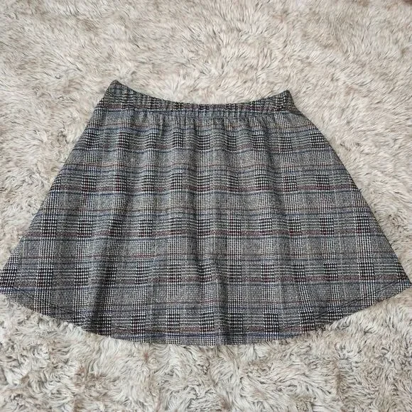 Vylette A-Line Plaid Mini Skirt Gray Faux Button Front Women's Size‎ XS - Picture 7 of 9